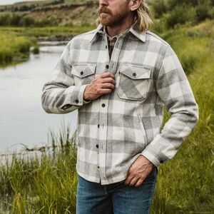 NWOT Buffalo Jackson Wool Blend Shirt Jacket Shacket Men’s XL Grey Plaid Yukon